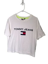 Tommy Jeans Size Small Boxy White Graphic T-Shirt - £7.42 GBP