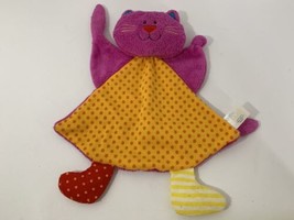 Baby Gund Missy Meow pink cat lovey Security Blanket yellow orange dots sock hop - £4.74 GBP