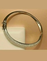 3.00Ct Simulated Round Diamond Tennis Bangle Bracelet 14K White Gold Plated - £112.77 GBP