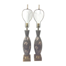 Hollywood Regency Grey and Pink Ceramic Lamps-A Pair - £2,073.94 GBP