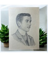 K.Stanger Antique Original Pencil Paints Drawing Portrait 25*34 cm - €52,05 EUR