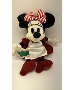 Disneyland 2001 Christmas Cookie Minnie Mouse Plush Beanbag 9&quot; - £11.57 GBP