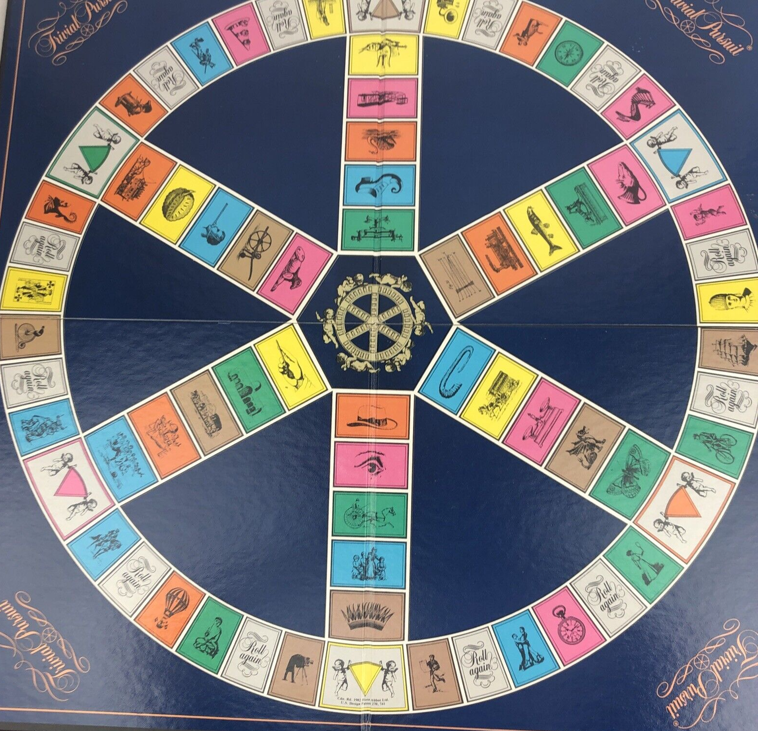 Trivial Pursuit 1960s Master Game Replacement Game Board 1990 Horn Abbot - $7.60