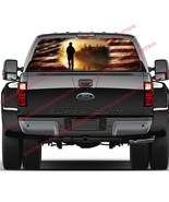 American Flag Fisherman Bank Sunrise Rear Window Decal - £60.56 GBP