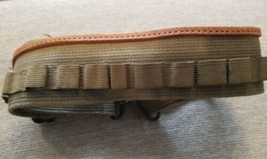 Vintage Shotgun Shell Ammo Ammunition Belt Cotton Military Green 46 Japan Used - £14.53 GBP