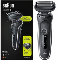 Braun Shaver 50-W1000s Wet Dry Razor 3 Flexible Blades EasyClean Movable Heads - £157.40 GBP