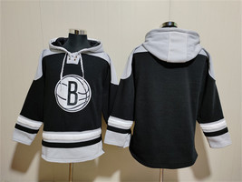 Men&#39;s Brooklyn Nets Blank Black Lace-Up Pullover Hoodie - $1,425.21 MXN