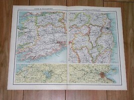 1903 Original Antique Map Of Ireland Dublin Wicklow Cork Killarney - £15.56 GBP