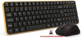 Jelly Comb K-025 2.4G Wireless Keyboard for Desktop - Black/Yellow - $24.74