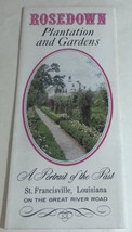 Vintage Rosedown PlAntation And gardens Brochure At Francisville Louisia... - £6.86 GBP