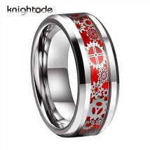 8/6mm Men Women Wedding Band Mechanical Gear Wheel Tungsten Ring Beveled Ees Wit - £22.44 GBP