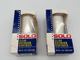 Vintage SOLO Clear Bathroom Dispenser with 25 Cups Scrubbing Bubbles x 2... - $270.96 MXN