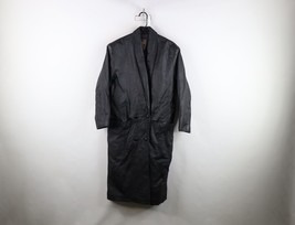 Vintage 90s Streetwear Womens Medium Distressed Leather Trench Coat Jack... - $1,857.39 MXN