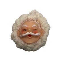 Vintage Handmade Santa Head Rubber Face crochet Christmas ornament - £7.40 GBP
