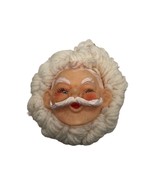 Vintage Handmade Santa Head Rubber Face crochet Christmas ornament - £7.31 GBP