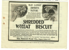 1902 Shredded Wheat Biscuit Antique Print Ad Builds Strong Bodies and Teeth - £10.03 GBP