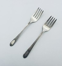 Garland Rapture 1937 Rogers Bro IS Silverplate Two Individual Salad Forks 6&quot; - £11.58 GBP