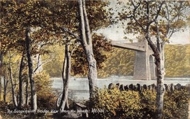 Menai Wales~The Suspension BRIDGE-VIEW From Woods~Wrench Series Postcard 1906 - £6.59 GBP