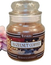 Retired Yankee Candle Hazelnut Coffee Small 3.7 Oz Housewarmer White Label Black - £15.21 GBP