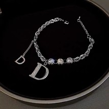 New Design Sense Micro Setting Zircon D Letter Pendant Charm Bracelet Classic Je - £14.17 GBP