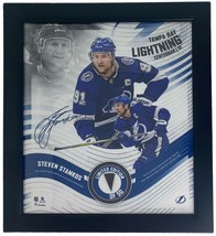 STEVEN STAMKOS Tampa Bay Lightning Framed 15&quot; x 17&quot; Game Used Puck Colla... - £103.09 GBP