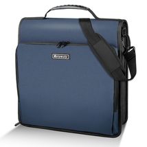 Zzrywuty 3 Inch Zipper 3-Ring Binder with Pockets, Straps Blue - $364.62 MXN
