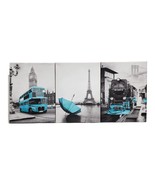 London Paris New York Wrap Canvas Print Trio Stylish Famous Cities Wall ... - £40.21 GBP