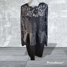 NWT Acevog Black Lace Peplum Dress Deep V Back Size XXL - £19.66 GBP