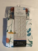 Mainstays Fabric Shower Curtain with Hooks Multi Pressed Floral 13 Pieces  - $18.37