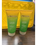 NEW 2Pk Fresh Houston White Clarifying Face Scrub 6oz/ea Tea Tree Oil Pe... - $22.76