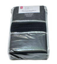 Mainstays Wrinkle Resistant Bedskirt Double 54" x 75" x 14" Drop Black P... - $14.85