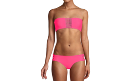 Mikoh Swim Paradise Pink Sunset String Detail Bandeau Bikini Top (L) Nwt $112 - £88.58 GBP