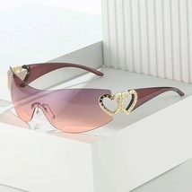 Y2k Rimless Heart Sunglasses - £13.63 GBP