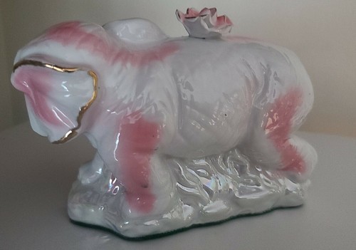 Glazed ~ Pearlized ~ Ceramic ~ Elephant Figure ~ 5" Tall x 7" Wide x 4" Deep Item image 3