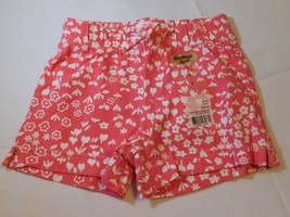 Osh Kosh B&#39;Gosh Girls Youth Shorts Pink White Flowers Size Variations NWT NEW - £10.17 GBP