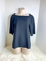 Ann Taylor Womens Sz S 1/2 Sleeve Black Top Shirt Blouse 498566 - $13.86