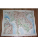 1958 VINTAGE MAP OF THAILAND SIAM VIETNAM LAOS CAMBODIA BURMA SCALE 1:4,... - $37.44