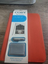 NEW COBY 7-8&quot; TABLET CASE. Includes stylus &amp; cloth. Reversible, Orange - £9.30 GBP