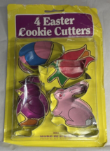Vintage Fox Run Metal Cookie Cutters Easter Tulip Egg Chick Bunny USA Se... - £3.98 GBP