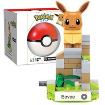 ✅Official Pokémon Eevee Building Blocks Set 63Pcs Creative Fun Toy - NEW - £17.62 GBP