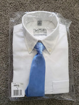 Boy's Long Sleeve Button Up White Dress Shirt with Blue Tie, Size 4 boys down - $12.99