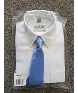 Boy&#39;s Long Sleeve Button Up White Dress Shirt with Blue Tie, Size 4 boys... - €11,07 EUR