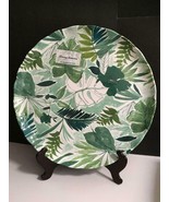 TOMMY BAHAMA MELAMINE TROPICAL PALM LEAF 18&quot; LARGE ROUND SERVING TRAY PL... - £23.21 GBP