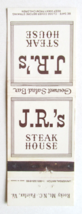 J.R.&#39;s Steak House - Fairfax, Virginia &amp; NC Restaurant 20 Strike Matchbook Cover - £1.37 GBP