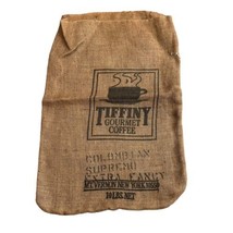 VTG BURLAP TIFFINY GOURMET COFFEE 10lb SACK Mt Vernon New York 14x21 - $14.36