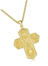 Sterling Silver Four Way Cross Medal Pendant Necklace - St - - £238.76 GBP