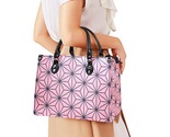 Woman Pink Asanoha Japanese Pattern Handbag Hand Bag with Strap - $46.00+