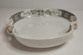 Nippon Hand Painted Candy Dish 3 Handles Floral Pattern - £15.13 GBP