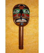 MARLIN ALPHONSE HAND CARVED PAINTED WOOD CEREMONIAL STYLE SHAMANS RATTLE... - £395.68 GBP