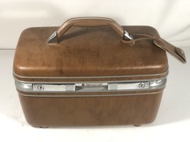 Vintage Samsonite Profile II Brown Carry On Makeup Case Mirror Tray Made In USA - £59.56 GBP